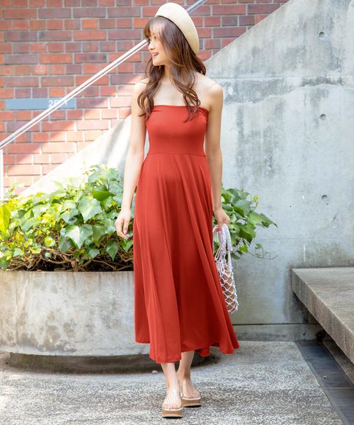 KOBE LETTUCE（コウベレタス）の「ベアワンピースorマキシ丈2wayフレアスカート（スカート・レディース・ブラック/カーキ/オレンジ/グリーン/マスタード/モカ/パープル系その他/チャコール・FREE）」の20枚目の写真