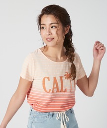 Ocean Pacific（オーシャンパシフィック）の「【OP】レディースグラデーションボーダー半袖Tシャツ/サーフカジュアル グラデーション ボーダー（Tシャツ/カットソー）」