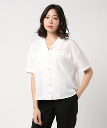 DISCOAT | リネンタッチ両ポケ開襟シャツ(シャツ/ブラウス)