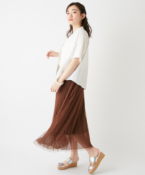 DISCOAT（ディスコート）の「リネンタッチ両ポケ開襟シャツ（シャツ/ブラウス・レディース・ベージュ/オフホワイト/カーキ・MEDIUM/LARGE）」の20枚目の写真