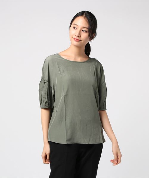 STYLEBLOCK（スタイルブロック）の「バックリボン半袖ブラウス（シャツ/ブラウス・レディース・ホワイト/ブラック/ブラウン/カーキ・M）」の4枚目の写真