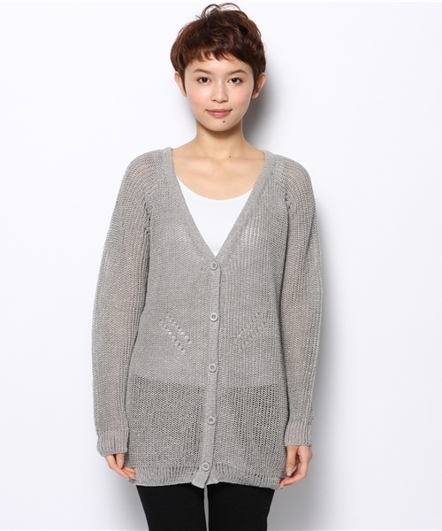 mystic（ミスティック）の「畔すかしカーディガン（カーディガン/ボレロ・レディース・アイボリー/グレー/レッド/ミント・ﾌﾘ-）」の13枚目の写真