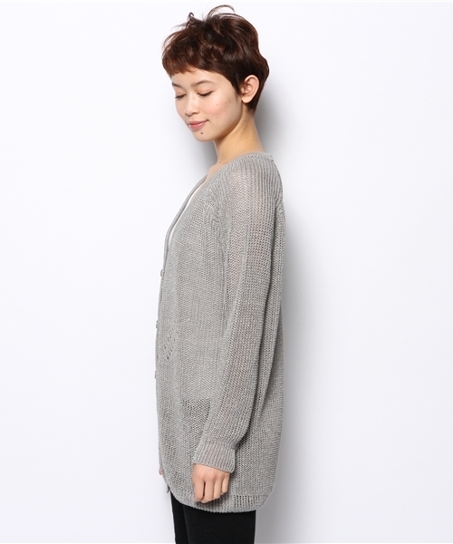 mystic（ミスティック）の「畔すかしカーディガン（カーディガン/ボレロ・レディース・アイボリー/グレー/レッド/ミント・ﾌﾘ-）」の12枚目の写真