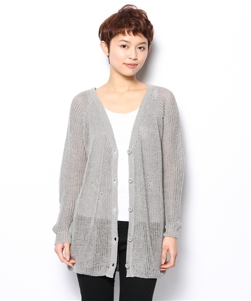 mystic（ミスティック）の「畔すかしカーディガン（カーディガン/ボレロ・レディース・アイボリー/グレー/レッド/ミント・ﾌﾘ-）」の10枚目の写真