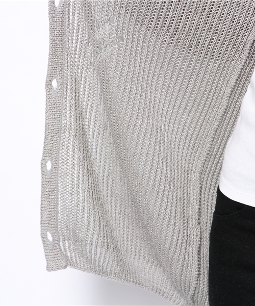 mystic（ミスティック）の「畔すかしカーディガン（カーディガン/ボレロ・レディース・アイボリー/グレー/レッド/ミント・ﾌﾘ-）」の7枚目の写真