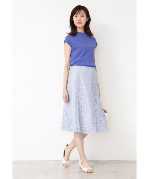 NATURAL BEAUTY BASIC(ナチュラルビューティーベーシック)の「レースマーメイドスカート(スカート・レディース・ネイビー/ブルー/ベージュ・SMALL/MEDIUM/X-SMALL)」の12枚目の写真