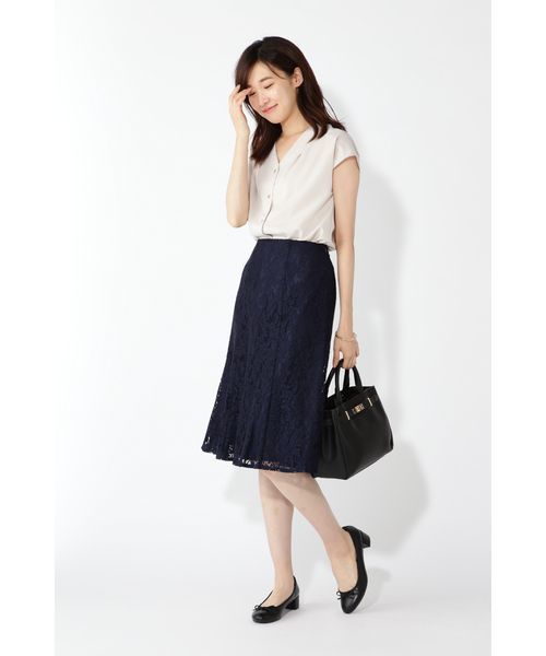 NATURAL BEAUTY BASIC(ナチュラルビューティーベーシック)の「レースマーメイドスカート(スカート・レディース・ネイビー/ブルー/ベージュ・SMALL/MEDIUM/X-SMALL)」の21枚目の写真
