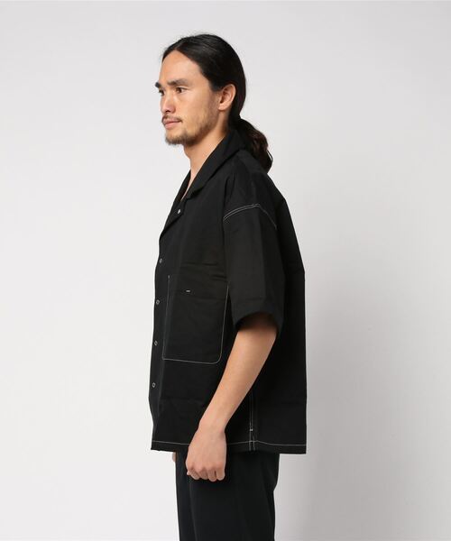 PAVEMENT(ペイヴメント)の「ポケットデザイン半袖オープンカラーシャツ(シャツ/ブラウス・メンズ・ホワイト/ブラック・L)」の3枚目の写真