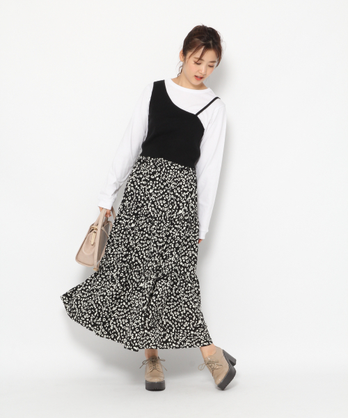 Heather（ヘザー）の「ムジガラティアードロングスカート　854205（スカート・レディース・ブラウン/ブラック系その他/ブラウン系その他/ベージュ系その他/アイボリー/ブラウン系その他2・FREE）」の14枚目の写真