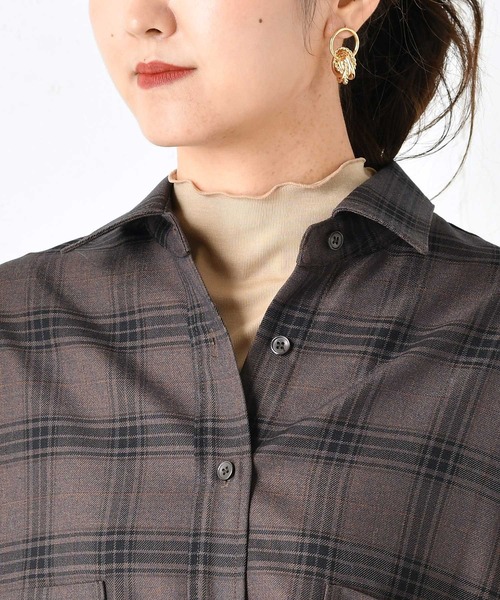 DouDou(ドゥドゥ)の「チェックビッグシャツ2(シャツ/ブラウス・レディース・パープル/ブラウン・FREE)」の17枚目の写真