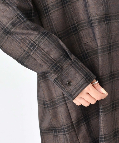 DouDou(ドゥドゥ)の「チェックビッグシャツ2(シャツ/ブラウス・レディース・パープル/ブラウン・FREE)」の16枚目の写真