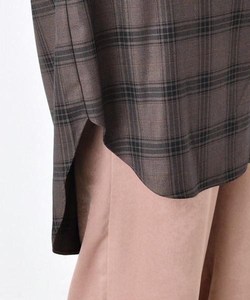 DouDou(ドゥドゥ)の「チェックビッグシャツ2(シャツ/ブラウス・レディース・パープル/ブラウン・FREE)」の15枚目の写真