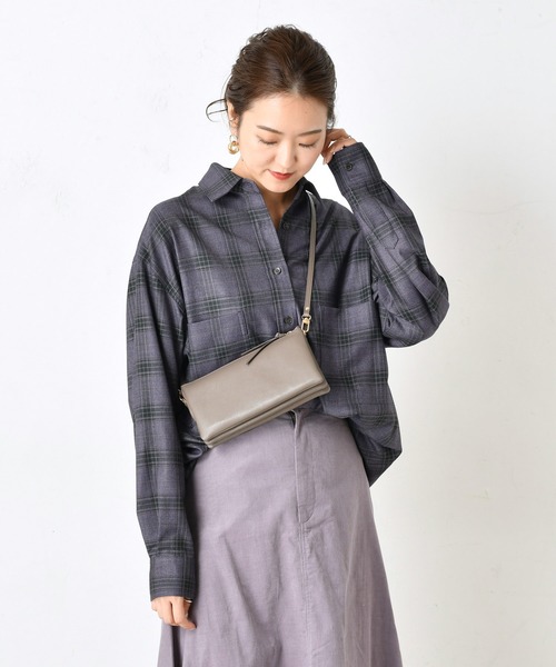 DouDou(ドゥドゥ)の「チェックビッグシャツ2(シャツ/ブラウス・レディース・パープル/ブラウン・FREE)」の9枚目の写真