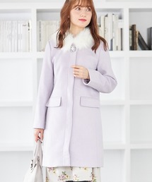 tocco closet | ３ＷＡＹファー＆ビジューブローチ付きジップコート(その他アウター)