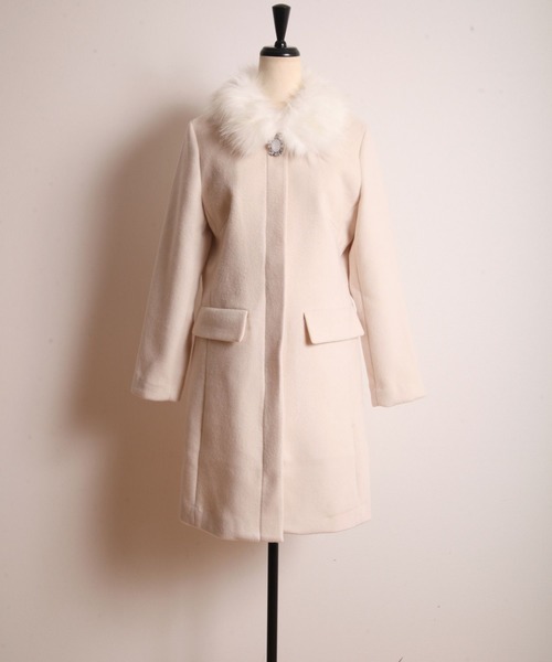 ビジューブローチ付き2wayウールコート 2015 今季　tocco　1度着用 tocco closet（トッコ クローゼット）の「3WAYファー