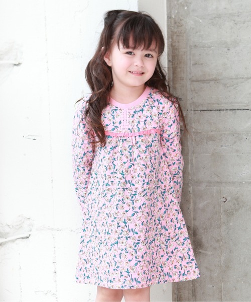 RAGMART(ラグマート)の「花柄プリント接結ワンピース(ワンピース・キッズ・イエロー/ピンク・110cm/100cm/120cm/130cm)」の2枚目の写真