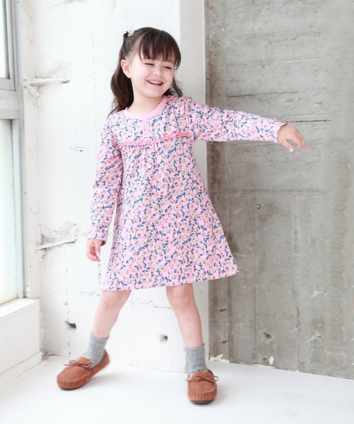 RAGMART(ラグマート)の「花柄プリント接結ワンピース(ワンピース・キッズ・イエロー/ピンク・110cm/100cm/120cm/130cm)」の8枚目の写真