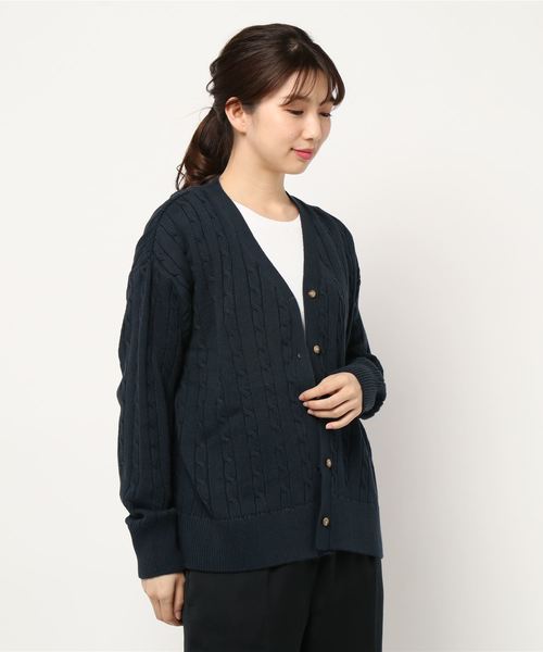 AMERICAN HOLIC(アメリカンホリック)の「ケーブルニットカーディガン*(カーディガン/ボレロ・レディース・ネイビー/アイボリー/モカ・M/L)」の1枚目の写真