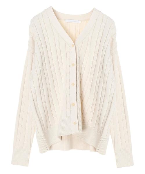 AMERICAN HOLIC(アメリカンホリック)の「ケーブルニットカーディガン*(カーディガン/ボレロ・レディース・ネイビー/アイボリー/モカ・M/L)」の20枚目の写真