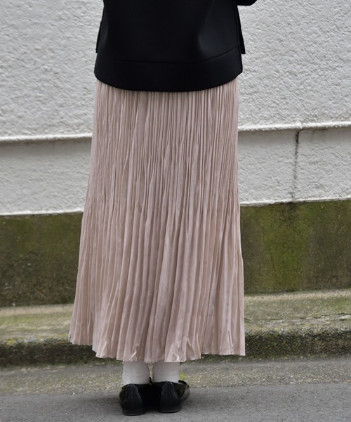 Ambre Neige(アンブルネージュ)の「ロングプリーツスカート/【WEB/EC限定商品】(スカート・レディース・ネイビー/ダークブルー/ピンクベージュ・FREE)」の14枚目の写真