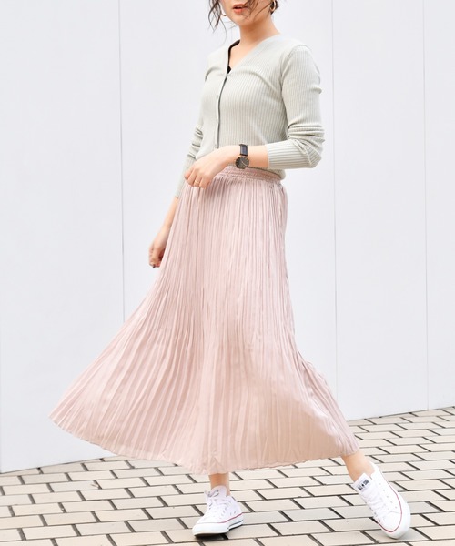 Ambre Neige(アンブルネージュ)の「ロングプリーツスカート/【WEB/EC限定商品】(スカート・レディース・ネイビー/ダークブルー/ピンクベージュ・FREE)」の15枚目の写真