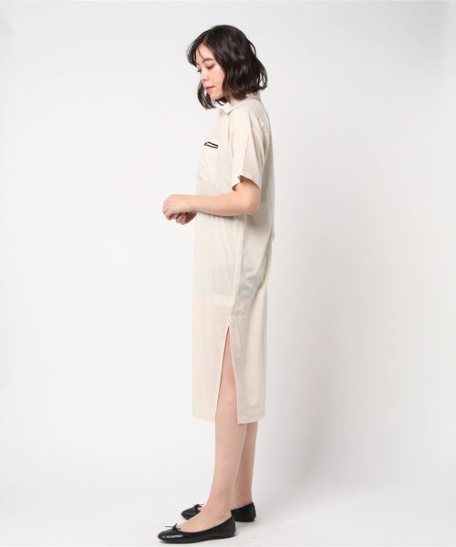 TIGORA（ティゴラ）の「ティゴラ シャツワンピース(半袖)（ワンピース・レディース・ブラック/ベージュ/カーキ・L/M/XL）」の4枚目の写真