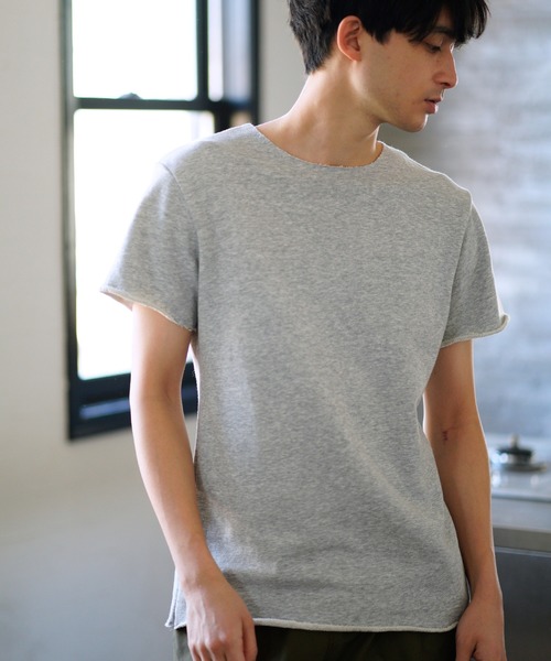CAMBIO(カンビオ)の「ms4263-カットオフS-S カットソー(Tシャツ/カットソー・メンズ・ベージュ/オフホワイト/グレー/ブラック・S/M/L/XL)」の4枚目の写真