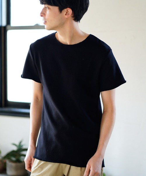 CAMBIO(カンビオ)の「ms4263-カットオフS-S カットソー(Tシャツ/カットソー・メンズ・ベージュ/オフホワイト/グレー/ブラック・S/M/L/XL)」の3枚目の写真