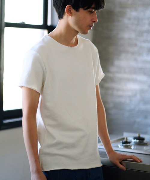 CAMBIO(カンビオ)の「ms4263-カットオフS-S カットソー(Tシャツ/カットソー・メンズ・ベージュ/オフホワイト/グレー/ブラック・S/M/L/XL)」の6枚目の写真