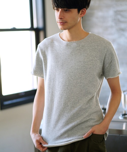 CAMBIO(カンビオ)の「ms4263-カットオフS-S カットソー(Tシャツ/カットソー・メンズ・ベージュ/オフホワイト/グレー/ブラック・S/M/L/XL)」の8枚目の写真