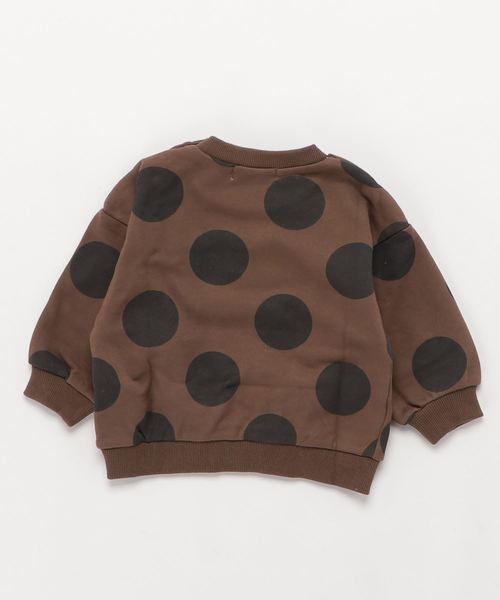 MAKE YOUR DAY（メイクユアデイ）の「ドットプリント裏毛トレーナー■80～140cm（スウェット・キッズ・チャコールグレー/パープル/ブラウン・90/100/110/120/80/130/140）」の16枚目の写真