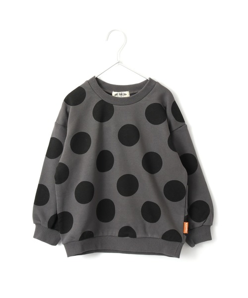 MAKE YOUR DAY（メイクユアデイ）の「ドットプリント裏毛トレーナー■80～140cm（スウェット・キッズ・チャコールグレー/パープル/ブラウン・90/100/110/120/80/130/140）」の2枚目の写真