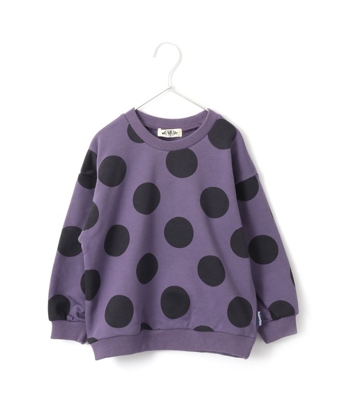 MAKE YOUR DAY（メイクユアデイ）の「ドットプリント裏毛トレーナー■80～140cm（スウェット・キッズ・チャコールグレー/パープル/ブラウン・90/100/110/120/80/130/140）」の8枚目の写真
