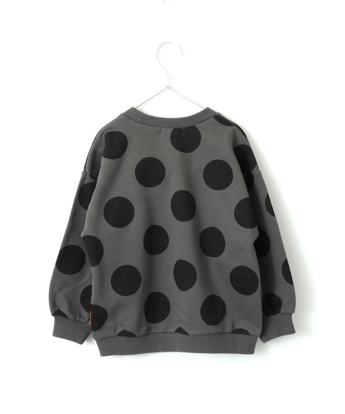MAKE YOUR DAY（メイクユアデイ）の「ドットプリント裏毛トレーナー■80～140cm（スウェット・キッズ・チャコールグレー/パープル/ブラウン・90/100/110/120/80/130/140）」の9枚目の写真