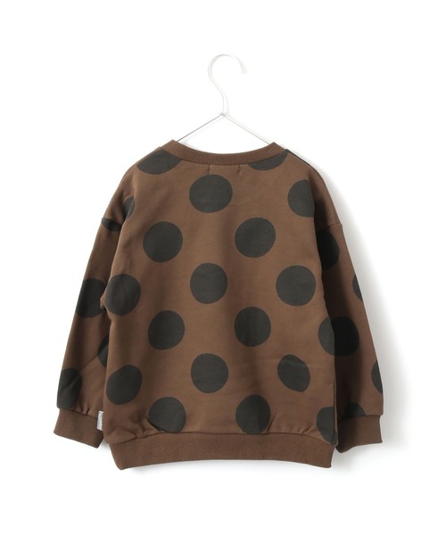 MAKE YOUR DAY（メイクユアデイ）の「ドットプリント裏毛トレーナー■80～140cm（スウェット・キッズ・チャコールグレー/パープル/ブラウン・90/100/110/120/80/130/140）」の10枚目の写真