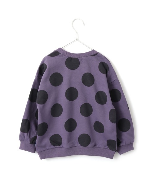 MAKE YOUR DAY（メイクユアデイ）の「ドットプリント裏毛トレーナー■80～140cm（スウェット・キッズ・チャコールグレー/パープル/ブラウン・90/100/110/120/80/130/140）」の11枚目の写真