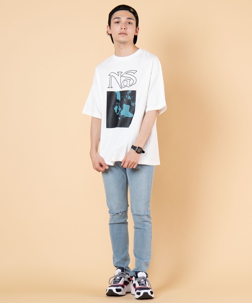 WEGO（ウィゴー）の「∴WEGO/Nas 別注Tシャツ（Tシャツ/カットソー・メンズ・ホワイト/ブラック・LARGE/MEDIUM）」の8枚目の写真