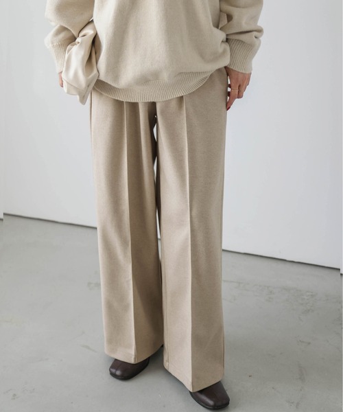 SUGAR BISKET(シュガービスケット)の「ウールライクワイドパンツ(その他パンツ・レディース・ブラック/ブラウン/アイボリー/オートミール/キャメル・M/L)」の4枚目の写真