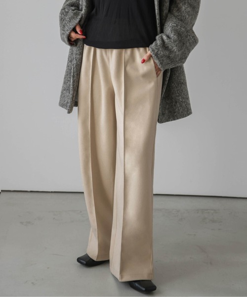 SUGAR BISKET(シュガービスケット)の「ウールライクワイドパンツ(その他パンツ・レディース・ブラック/ブラウン/アイボリー/オートミール/キャメル・M/L)」の2枚目の写真