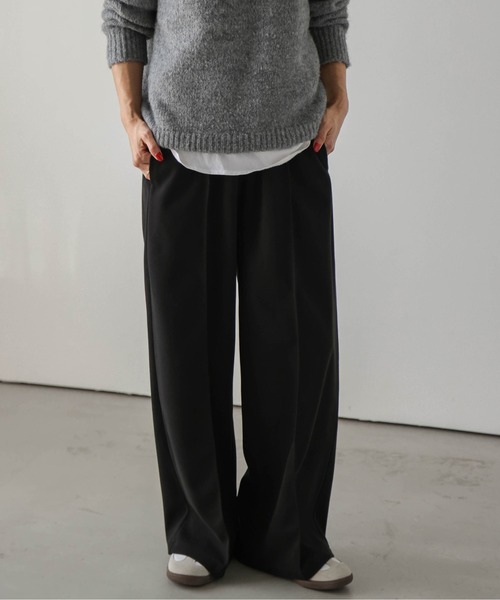 SUGAR BISKET(シュガービスケット)の「ウールライクワイドパンツ(その他パンツ・レディース・ブラック/ブラウン/アイボリー/オートミール/キャメル・M/L)」の1枚目の写真