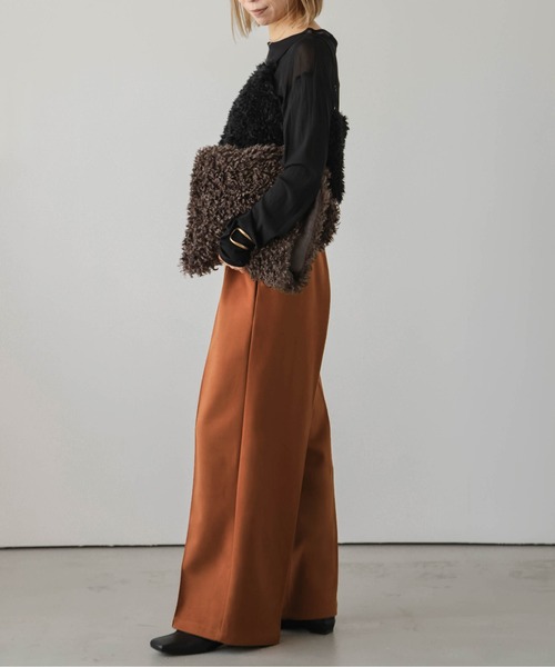 SUGAR BISKET(シュガービスケット)の「ウールライクワイドパンツ(その他パンツ・レディース・ブラック/ブラウン/アイボリー/オートミール/キャメル・M/L)」の15枚目の写真