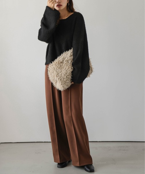 SUGAR BISKET(シュガービスケット)の「ウールライクワイドパンツ(その他パンツ・レディース・ブラック/ブラウン/アイボリー/オートミール/キャメル・M/L)」の21枚目の写真