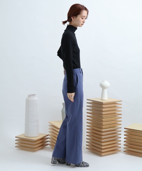 SENSE OF PLACE by URBAN RESEARCH(センスオブプレイスバイアーバンリサーチ)の「ウールワイドパンツ(その他パンツ・レディース・ライトブルー/ブラック/グリーン/アイボリー/ブラウン系その他・SMALL/MEDIUM)」の10枚目の写真