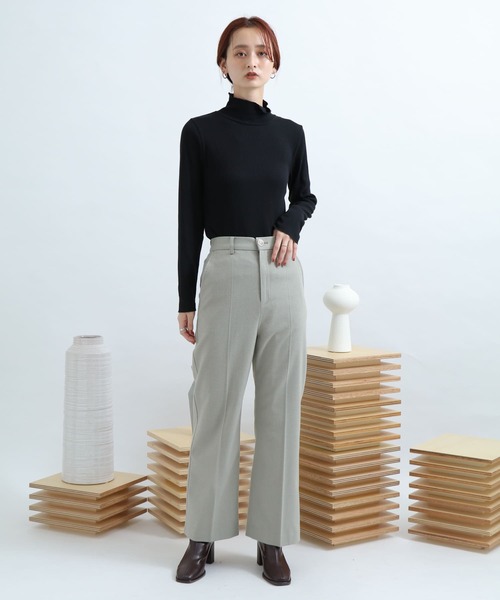 SENSE OF PLACE by URBAN RESEARCH(センスオブプレイスバイアーバンリサーチ)の「ウールワイドパンツ(その他パンツ・レディース・ライトブルー/ブラック/グリーン/アイボリー/ブラウン系その他・SMALL/MEDIUM)」の17枚目の写真
