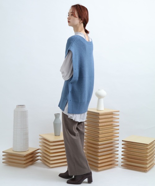 SENSE OF PLACE by URBAN RESEARCH(センスオブプレイスバイアーバンリサーチ)の「ウールワイドパンツ(その他パンツ・レディース・ライトブルー/ブラック/グリーン/アイボリー/ブラウン系その他・SMALL/MEDIUM)」の19枚目の写真