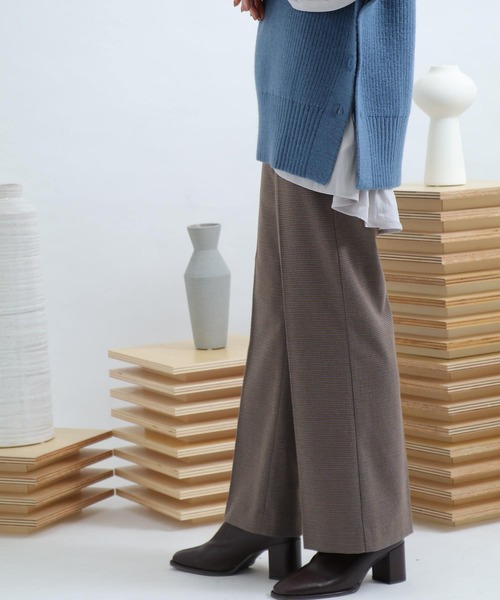 SENSE OF PLACE by URBAN RESEARCH(センスオブプレイスバイアーバンリサーチ)の「ウールワイドパンツ(その他パンツ・レディース・ライトブルー/ブラック/グリーン/アイボリー/ブラウン系その他・SMALL/MEDIUM)」の20枚目の写真