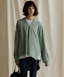 LIPSTAR | スラッシュネック裏毛プルオーバー/ボリューム袖(Tシャツ/カットソー)