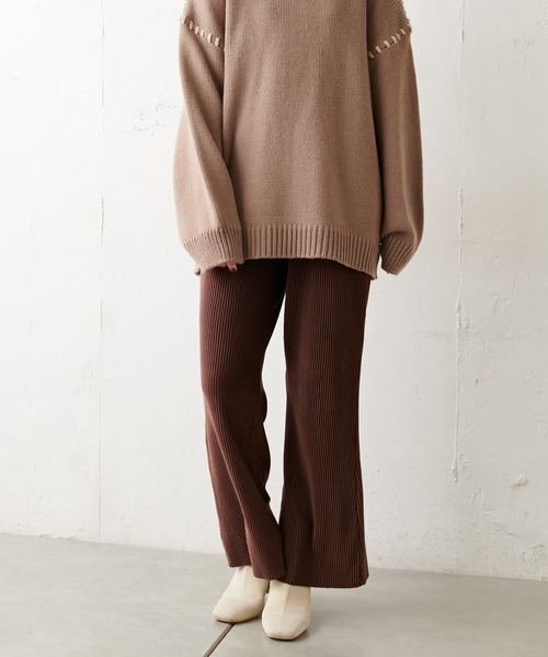 natural couture(ナチュラルクチュール)の「ほんわりあったかプリーツパンツ(その他パンツ・レディース・ブラウン/カーキ/グレイッシュベージュ・FREE)」の2枚目の写真