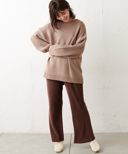 natural couture(ナチュラルクチュール)の「ほんわりあったかプリーツパンツ(その他パンツ・レディース・ブラウン/カーキ/グレイッシュベージュ・FREE)」の8枚目の写真