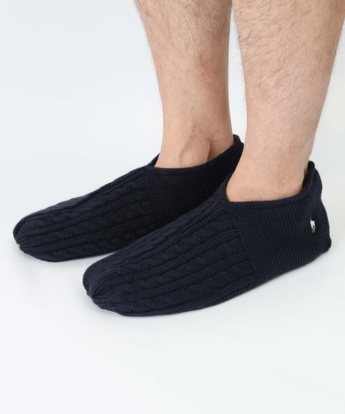 POLO RALPH LAUREN 足底滑り止め付き 内ボア ケーブル ルームシューズ